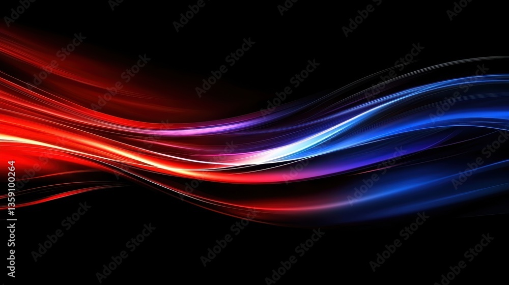 Poster dynamic color waves abstract art digital design dark background vibrant concept
