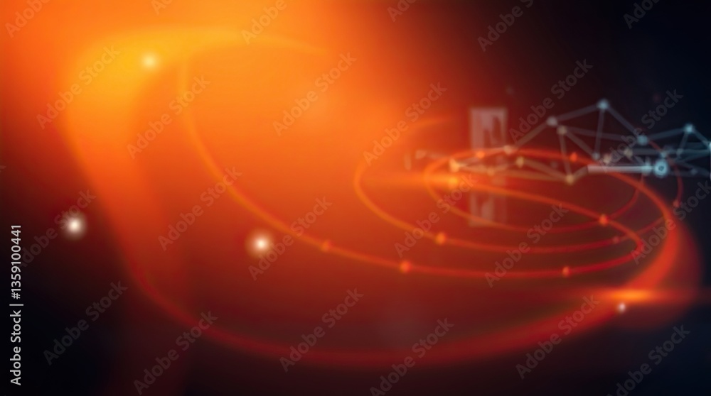 Poster abstract depiction shows circular paths over a vibrant background