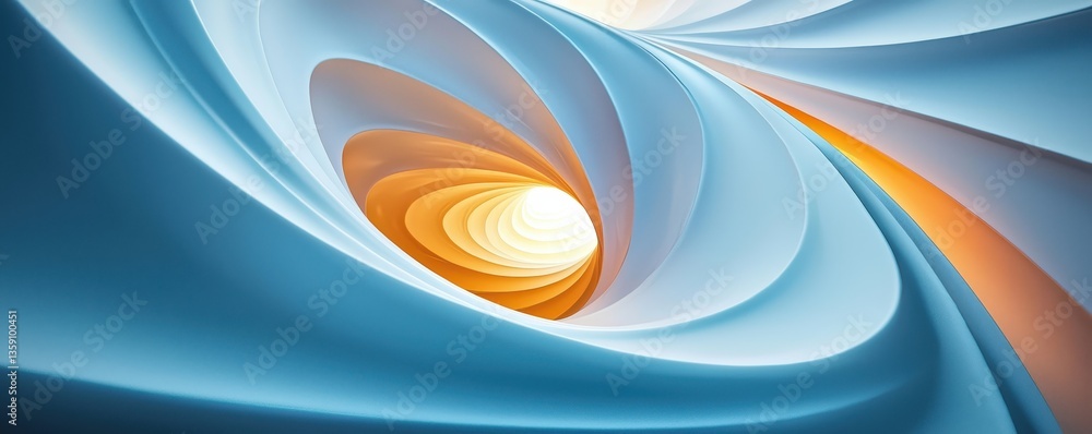 Poster close-up of dynamic light and color abstract design in modern aesthetics