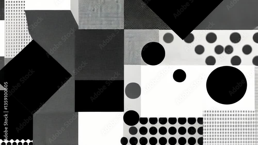 Poster monochrome abstract geometric patterns in modern design generative ai