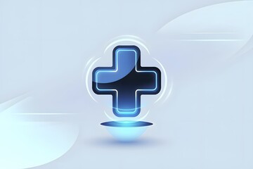 Obraz premium 3D Rendered Medical Plus Sign Against a Light Blue Background