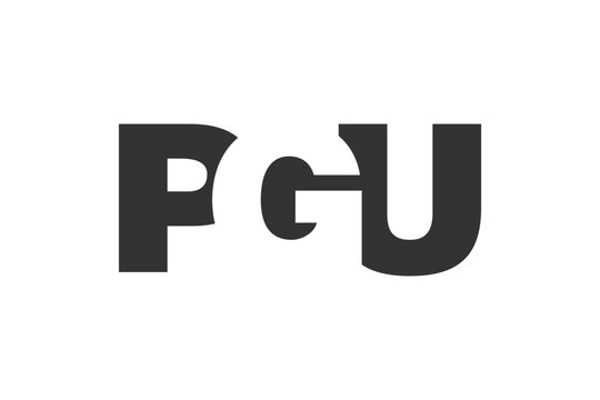 PGU logo design. Initial letter P G U bold font style for tech startups, consulting, corporate branding. Creative company name, headlines typography identity, trendy logotype.