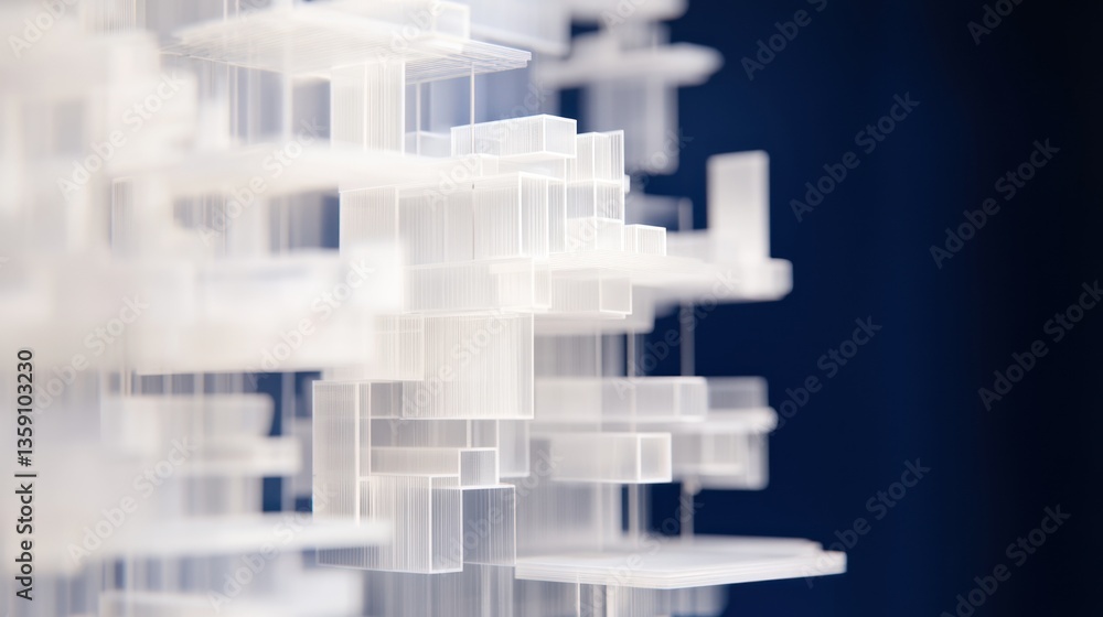 Poster abstract 3d architectural structure, digital art, modern design, possible use for technology backgro