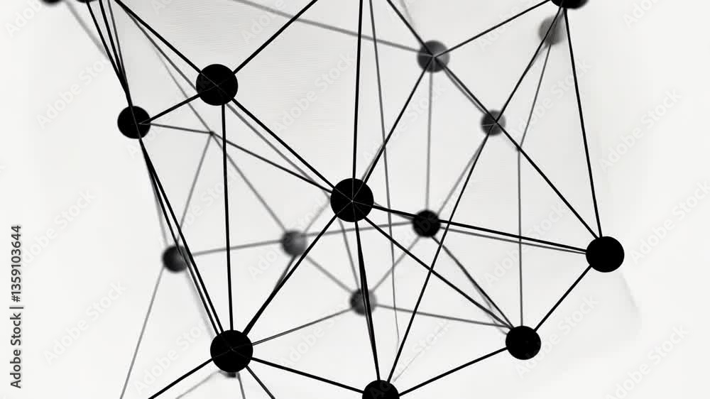 Poster unique network structure representing business connections generative ai