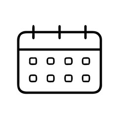 Calendar icon outline on white background