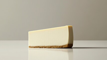 Creamy cheesecake slice on a surface