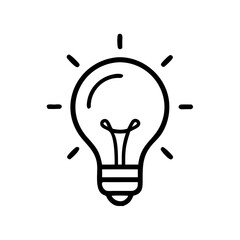 Light bulb icon outline on white background