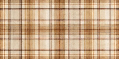 Subtle Brown and White Watercolor Plaid Pattern Seamless Texture