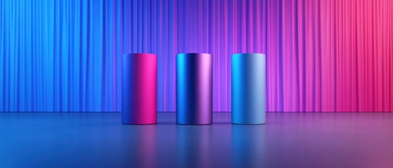 Fototapeta premium Colorful cylinder product podiums