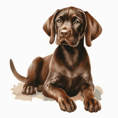 German Shorthaired Pointer dog isolated watercolor vector illustration svg