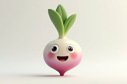 Cute turnip character with a happy expression