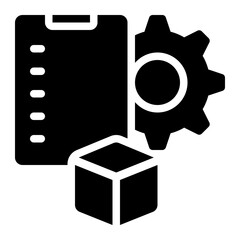 Bill of Materials, BOM, Material List Glyph Solid Icon

