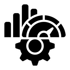Capacity Utilization, Manufacturing Capacity, Production Capacity Glyph Solid Icon
