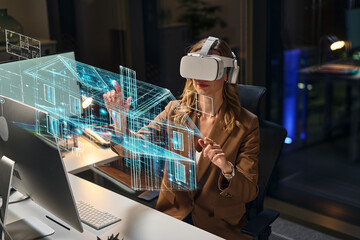Virtual Reality Architectural Design With Innovative Tech And Interactive Holograms In Modern...