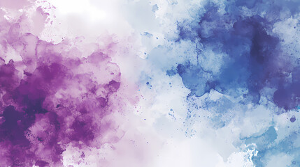 Obraz premium Abstract Watercolor Blend of Purple and Blue