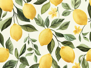 Obraz premium Fresh Lemon Pattern Design