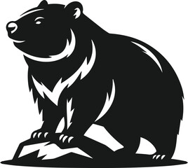 Wombat silhouette vector