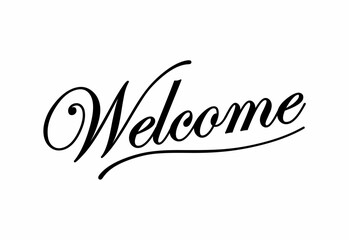 Welcome hand lettering design modern calligraphy brush text composition