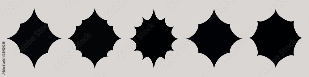 Poster abstract black starburst pattern, element vector set