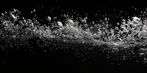 Abstract Water Bubbles in Black Background