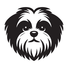 Cute Shih Tzu Dog Head Vector Graphic Design for Pet Lovers