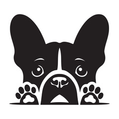 Black French Bulldog Vector Illustration Graphic Design Silhouette Image