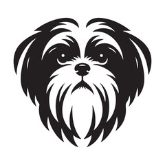 Charming Shih Tzu Face Silhouette An Adorable Dog Breed Illustration