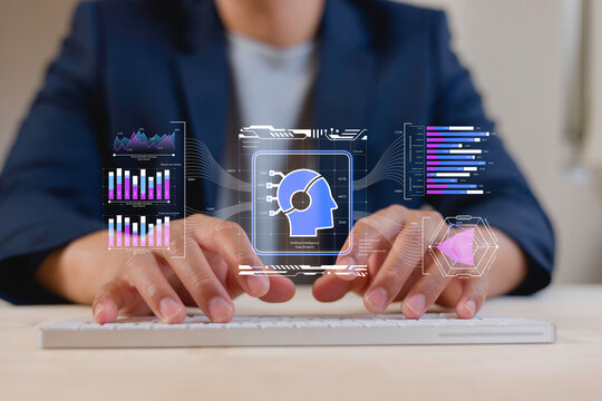 AI Symbolic, artificial intelligence of futuristic technology.transformation of ideas and the adoption of technology in business in the digital age, enhancing global