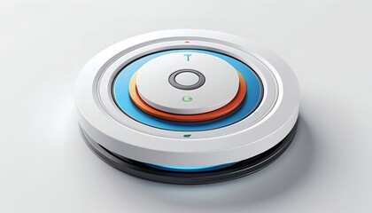 Modern Smart Home Device with Circular Design and Futuristic Elements