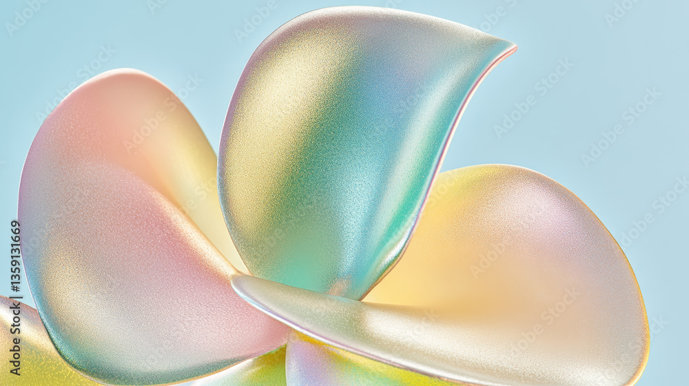 Poster colorful abstract petals with soft gradient effect