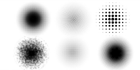 Halftone gradient. Dotted gradient, smooth dots spraying and halftones dot background seamless modern arts