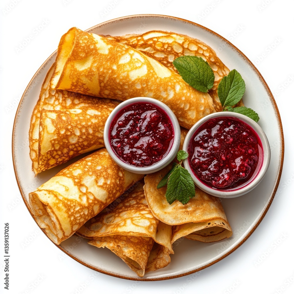 Poster An Appetizing Serving of Creoles with Berry Sauce Isolated on a See-Through Background