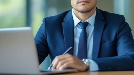 Businessman working at desk