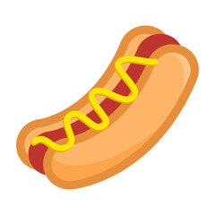 Hotdog with red sausage and mayonnaise