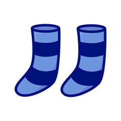 Two socks with blue strips