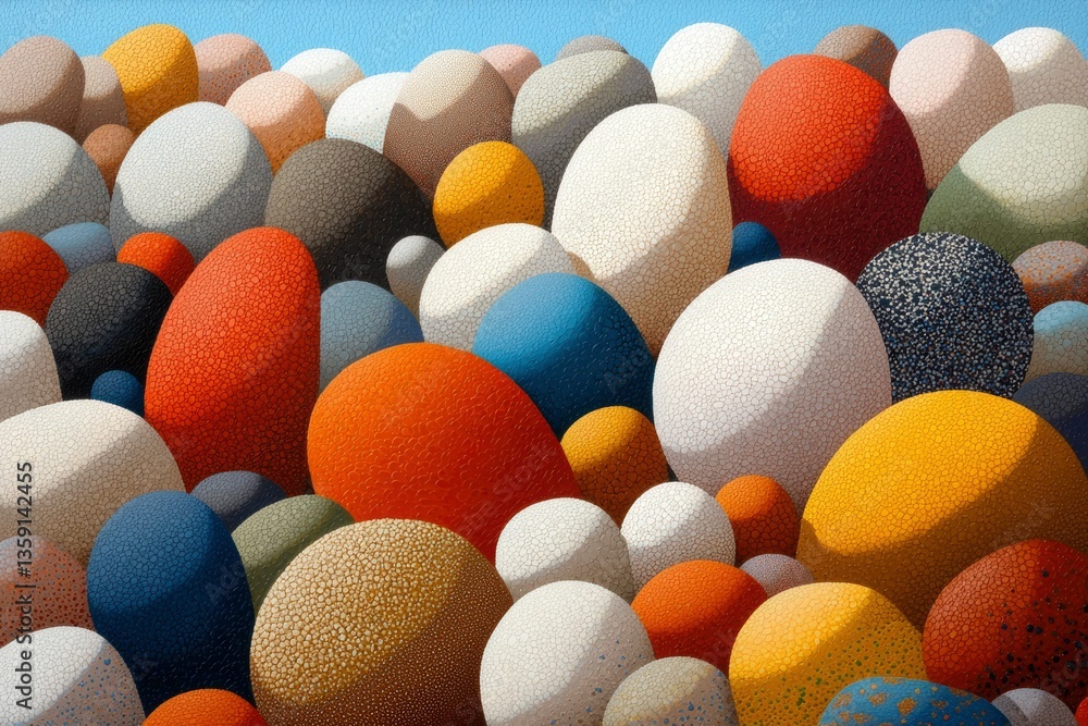 Aufkleber multicolored pebbles background. abstraction of an array of colorful shapes