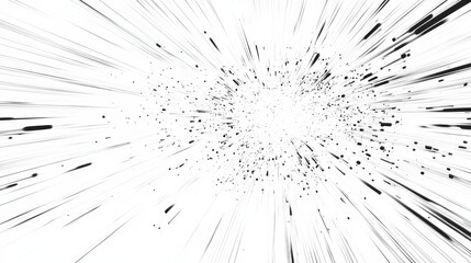 Obraz premium Dynamic black ink splatter on white background