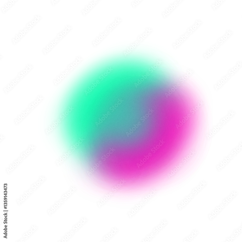 Poster bright abstract gradient beam of light in neon green and purple with noise and blur effects on trans