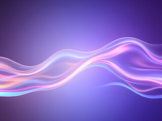 Abstract liquid flow. Dynamic waves of glowing transparent liquid generative ai