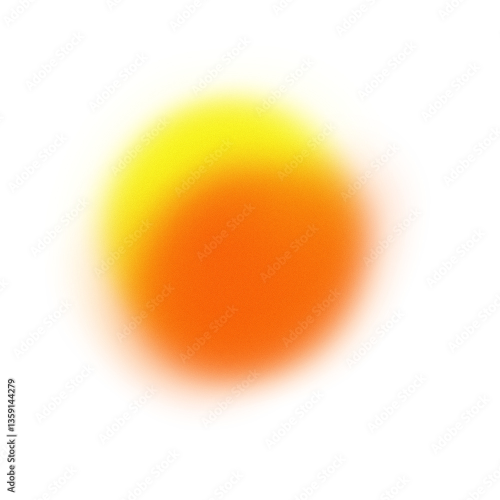 Poster bright gradient abstract beam of light in orange and yellow with noise and blur effects on transpare