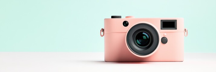 Colorful 3D clay camera icon with toy like design on a pure white background