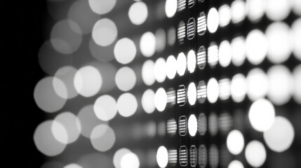 Fototapeta premium Abstract black and white bokeh lights pattern