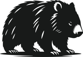 Obraz premium Wombat silhouette vector