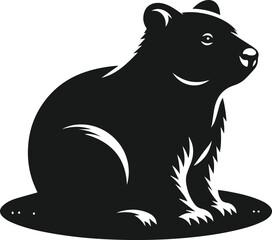 Wombat silhouette vector