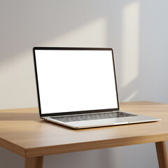Laptop Mockup on Desk Scene with Soft Lighting
