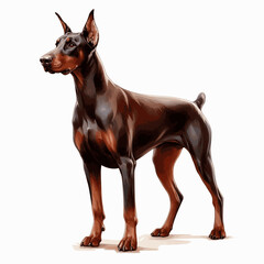 Doberman Pinscher dog isolated watercolor vector illustration svg