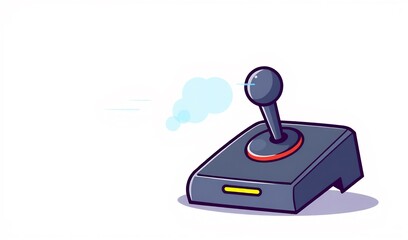 Retro joystick blasts digital speed vibrant colors playful design. AI Generated