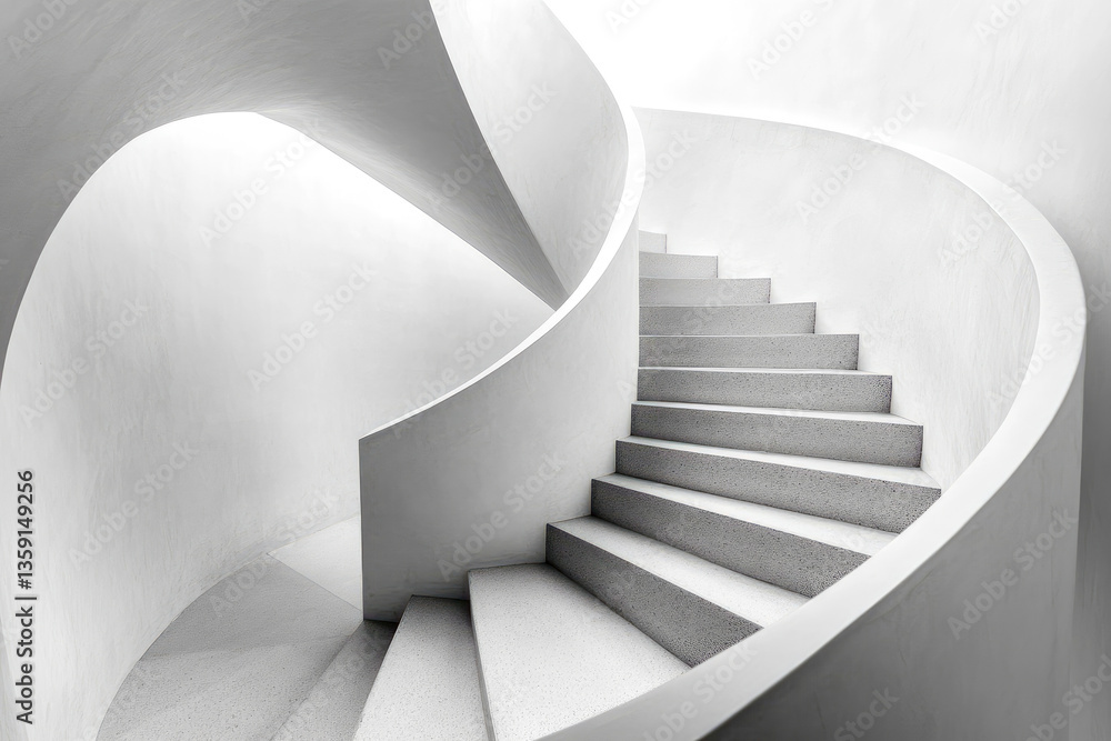 Poster this image showcases an elegant spiral staircase with smooth edges, ideal for modern and minimalist 