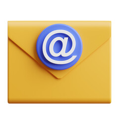 Email Mention 3d icon isolated White Background 3d rendering