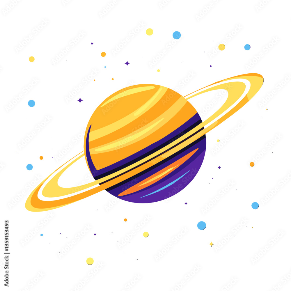 Wall mural vector icon saturn space illustration universe vector